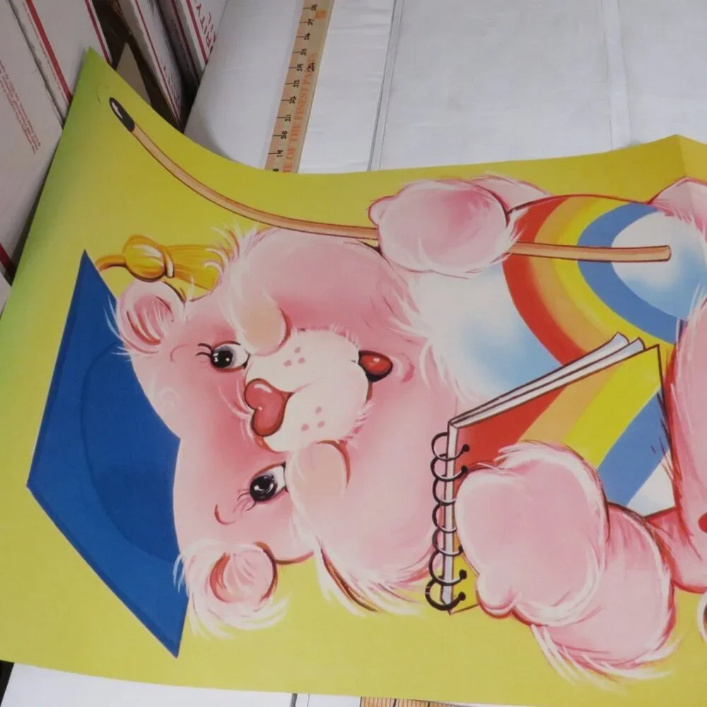 Vintage 1987 Care Bears Cheer Bear 4ft Poster Cutout Teacher Classroom Decor TCF